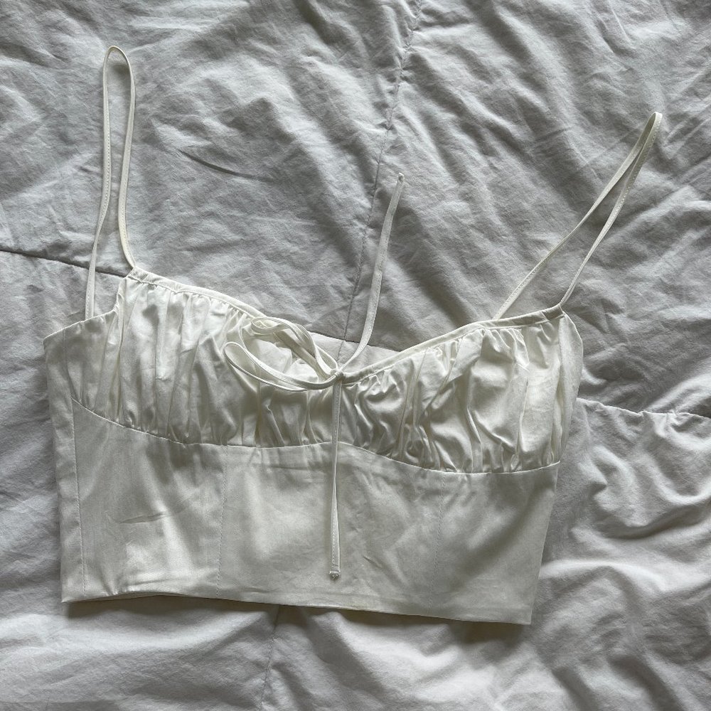 House of CB Lilibeth White Bustier Top sz Small - Picture 4 of 11
